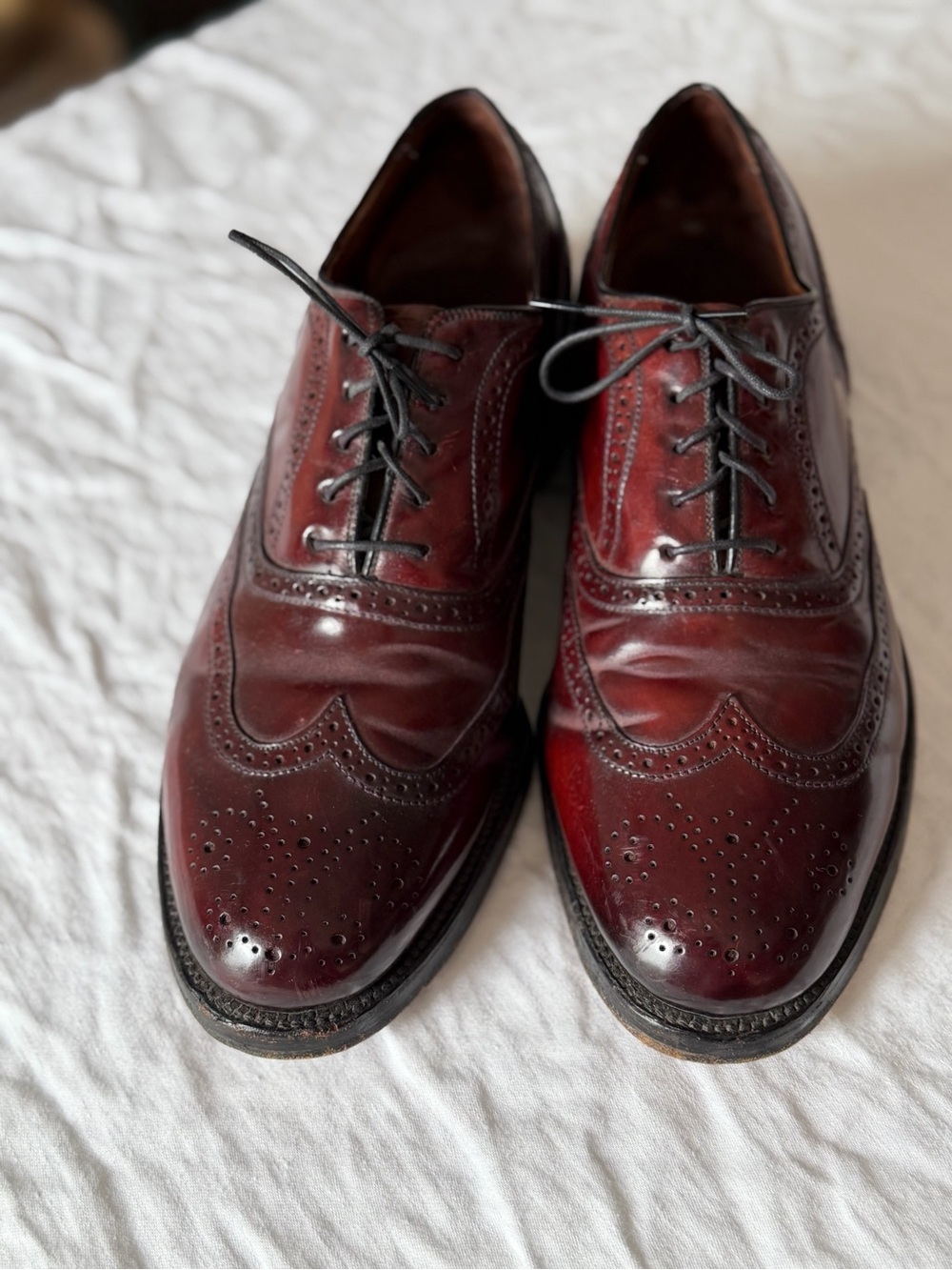 Men’s Vintage Bostonian Crown Windsor Made in USA Oxblood Leather Wing Tips